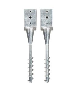 Picchetti di Terra 2 pz Argento 9x9x56 cm in Acciaio Zincato