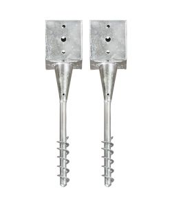 Picchetti di Terra 2 pz Argento 12x12x56 cm in Acciaio Zincato