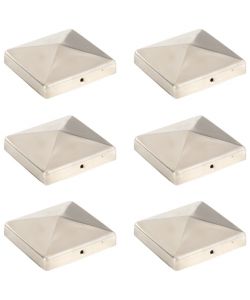 Tappi per Pali a Piramide 6 pz in Acciaio Inox 101x101 mm