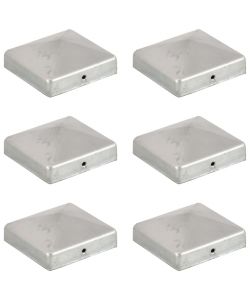 Tappi per Pali a Piramide 6 pz in Metallo Zincato 81x81 mm