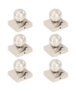 Tappi per Pali 6 pz Estremit� a Globo in Acciaio Inox 81x81 mm