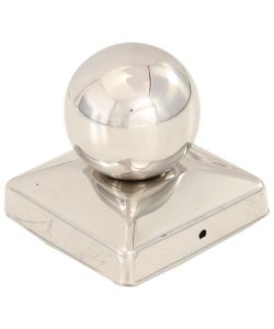 Tappi per Pali 6 pz Estremità a Globo in Acciaio Inox 81x81 mm