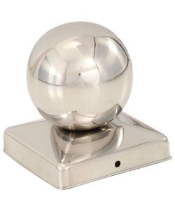 Tappi per Pali 6 pz Estremità a Globo in Acciaio Inox 101x101 mm