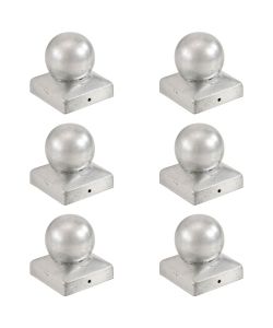 Tappi per Pali 6 pz Estremit a Globo Metallo Zincato 71x71 mm