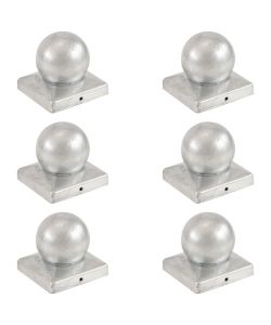Tappi Pali 6 pz Estremit� a Globo in Metallo Zincato 101x101 mm