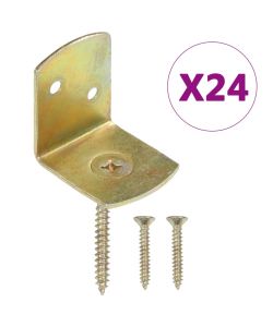 Staffe per Pannello di Recinzione 24 pz a L in Metallo Zincato