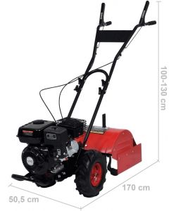 vidaXL Motozappa a Benzina 6,5HP 196cc Rosso 50cm Profondit� 175-350mm