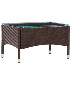 Tavolino da Caff Marrone 60x40x36 cm in Polyrattan