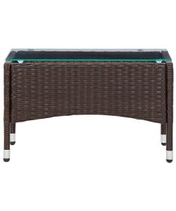 Tavolino da Caff Marrone 60x40x36 cm in Polyrattan