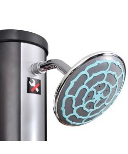 vidaXL Doccia Solare da Giardino - Nero e Argento - 40 L