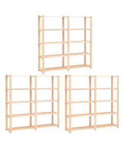 Scaffali a 5 Livelli 3 pz 80x38x170 cm in Massello Pino 500 kg