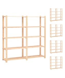 Scaffali a 5 Livelli 5 pz 170x38x170 cm Massello Pino 500kg