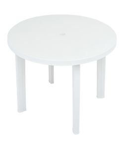 Tavolo da Giardino Bianco 89 cm in Plastica