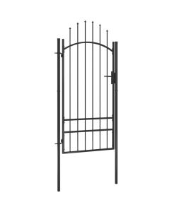 Cancello da Giardino in Acciaio 1x2,5 m Nero