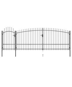 Cancello da Giardino con Punta a Lancia 5x2,25 m Nero