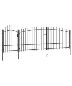 Cancello da Giardino con Punta a Lancia 5x2,25 m Nero