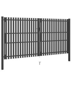 Cancello per Recinzione in Acciaio 4x2,5 m Antracite