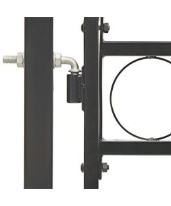 Cancello per Recinzione ad Arco in Acciaio 100x250 cm Nero