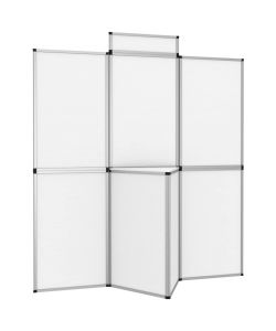 vidaXL Parete Pieghevole 8 Pannelli con Tavolo 181x200 cm Bianco - Divisorio per Fiere - Pannelli Espositivi