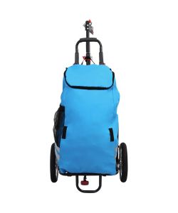 Rimorchio Pieghevole da Bici con Borsa Spesa Blu e Nero