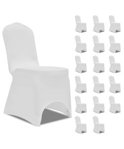 Coprisedie in Tessuto Elasticizzato Bianco 18 pz