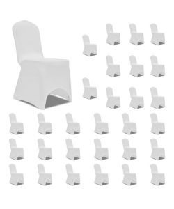 Coprisedie in Tessuto Elasticizzato Bianco 30 pz