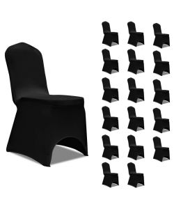Coprisedie in Tessuto Elasticizzato Nero 18 pz