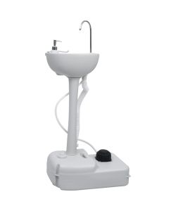 Lavandino con Supporto Portatile da Campeggio Grigio 20 L