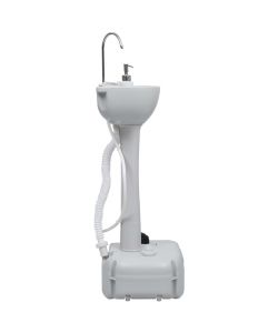 Lavandino con Supporto Portatile da Campeggio Grigio 20 L