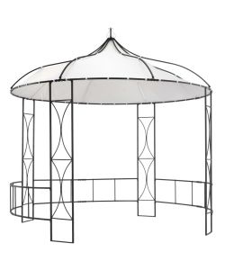 Gazebo 300x290 cm Bianco Rotondo