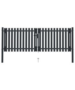 Cancello per Recinzione Doppio in Acciaio 306x175 cm Antracite
