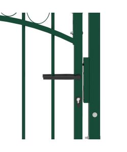 Cancello per Recinzione ad Arco in Acciaio 100x125 cm Verde