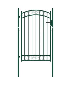 Cancello per Recinzione ad Arco in Acciaio 100x150 cm Verde