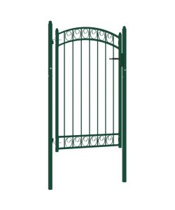 Cancello per Recinzione ad Arco in Acciaio 100x150 cm Verde