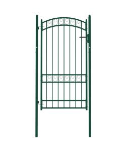 Cancello per Recinzione ad Arco in Acciaio 100x175 cm Verde