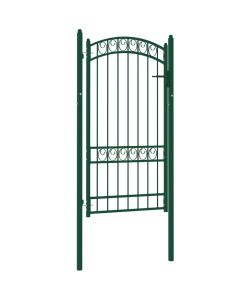 Cancello per Recinzione ad Arco in Acciaio 100x175 cm Verde