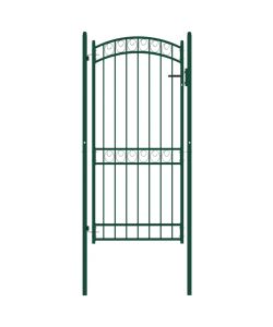 Cancello per Recinzione ad Arco in Acciaio 100x200 cm Verde