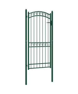 Cancello per Recinzione ad Arco in Acciaio 100x200 cm Verde
