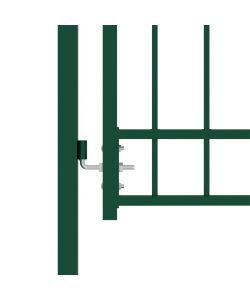 Cancello per Recinzione ad Arco in Acciaio 100x200 cm Verde