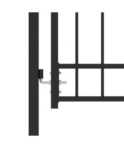 Cancello per Recinzione ad Arco in Acciaio 100x200 cm Nero