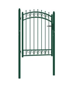 Cancello per Recinzione con Punte in Acciaio 100x125 cm Verde 146374