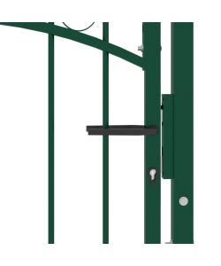 Cancello per Recinzione con Punte in Acciaio 100x125 cm Verde 146374