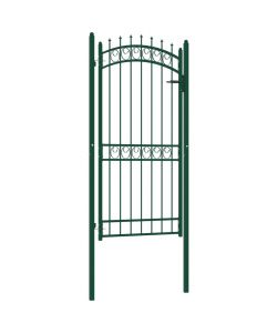Cancello per Recinzione con Punte in Acciaio 100x200 cm Verde 146377