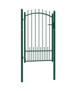 Cancello per Recinzione con Punte in Acciaio 100x150 cm Verde 146395
