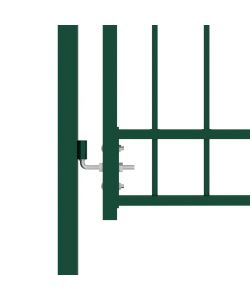 Cancello per Recinzione con Punte in Acciaio 100x200 cm Verde 146397
