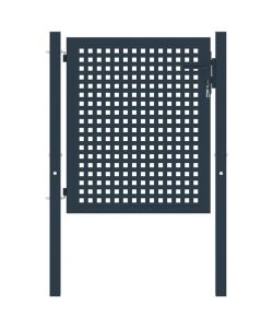 Cancello per Recinzione Antracite 102x125 cm in Acciaio