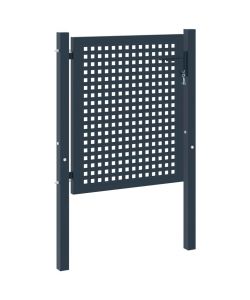 Cancello per Recinzione Antracite 102x125 cm in Acciaio