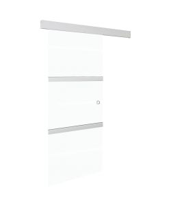 Porta Scorrevole in Vetro ESG e Alluminio 90x205 cm Argento