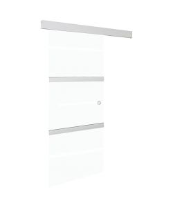 Porta Scorrevole Fermi Vetro ESG e Alluminio Argento 76x205 cm