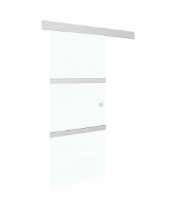 Porta Scorrevole Fermi Vetro ESG e Alluminio Argento 76x205 cm